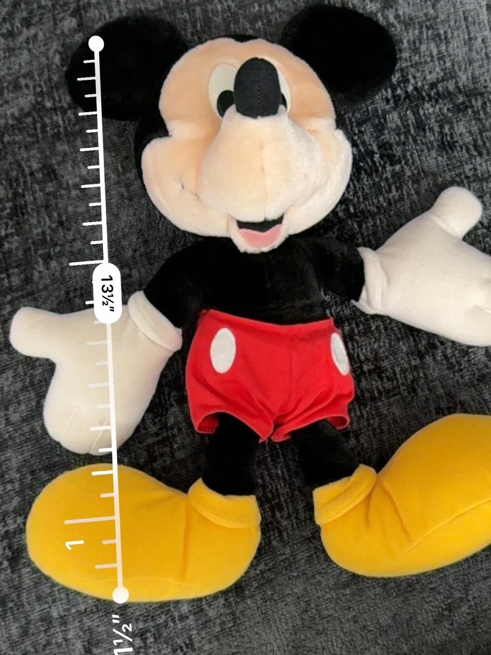 Disney Mickey Mouse Plush - Black, Red, Yellow, White 13 inches